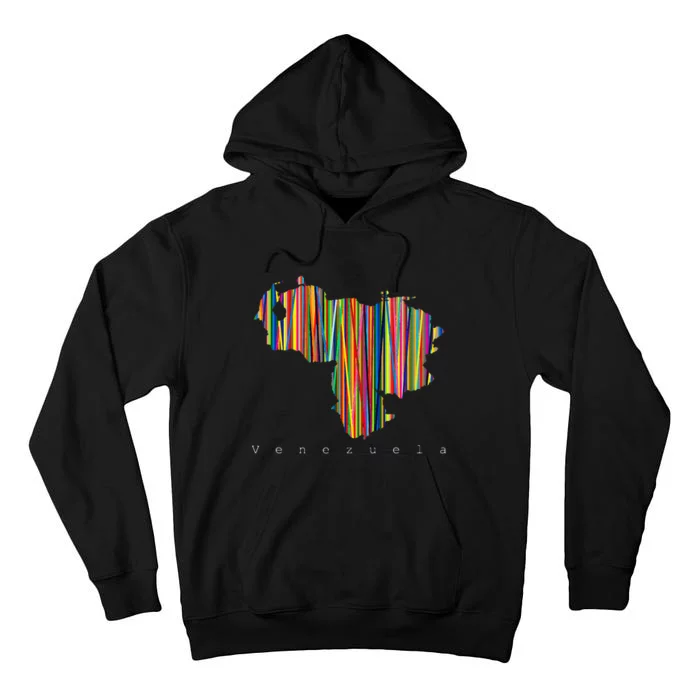 Mapa De Venezuela Multicolor Franela Tall Hoodie