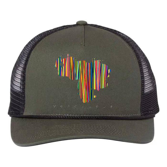 Mapa De Venezuela Multicolor Franela Retro Rope Trucker Hat Cap