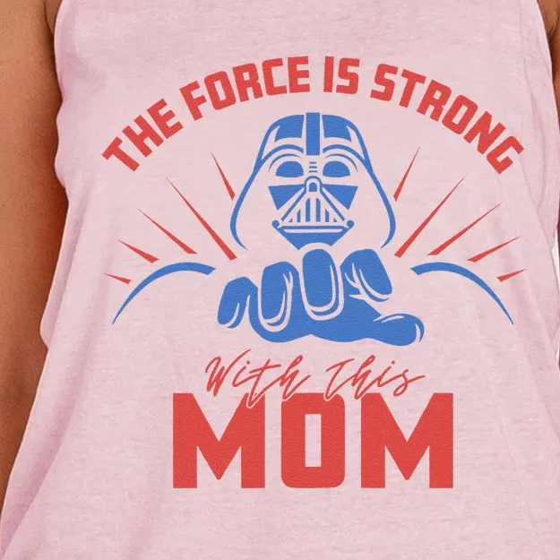 MotherS Day Vader Force Is Strong With This Mom Women's Knotted Racerback Tank