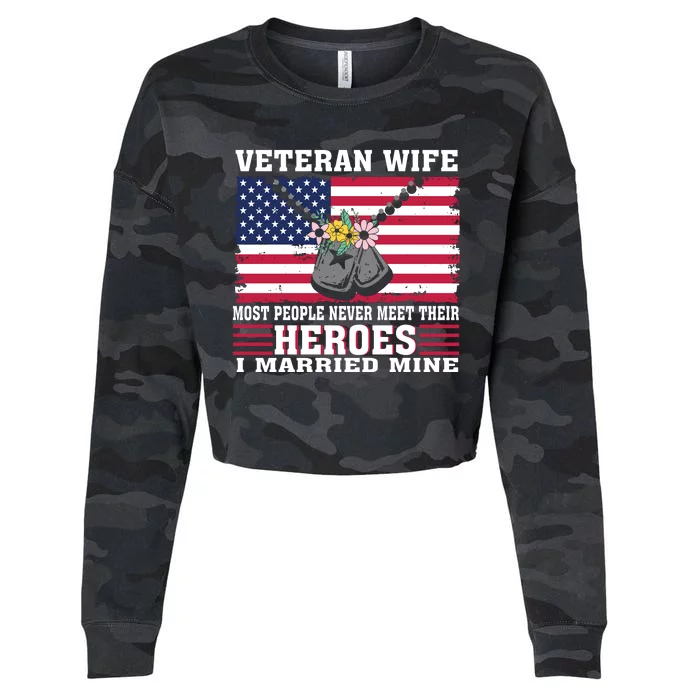 Memorial Day Veteran Wife Cropped Pullover Crew