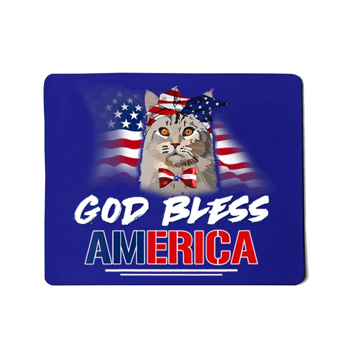 Memorial Day Veterans Day 4th Of July Patriotic Usa Cat Meaningful Gift Mousepad