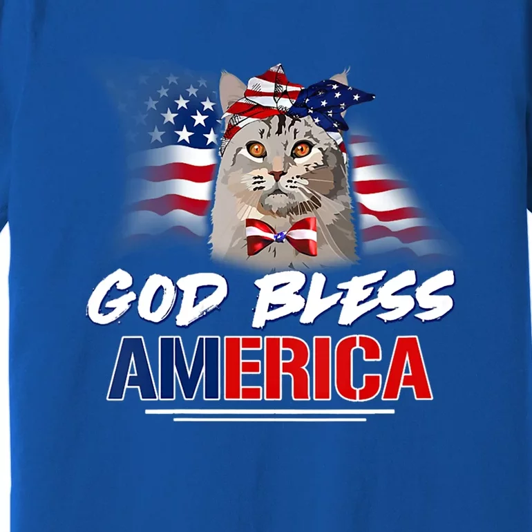 Memorial Day Veterans Day 4th Of July Patriotic Usa Cat Meaningful Gift Premium T-Shirt