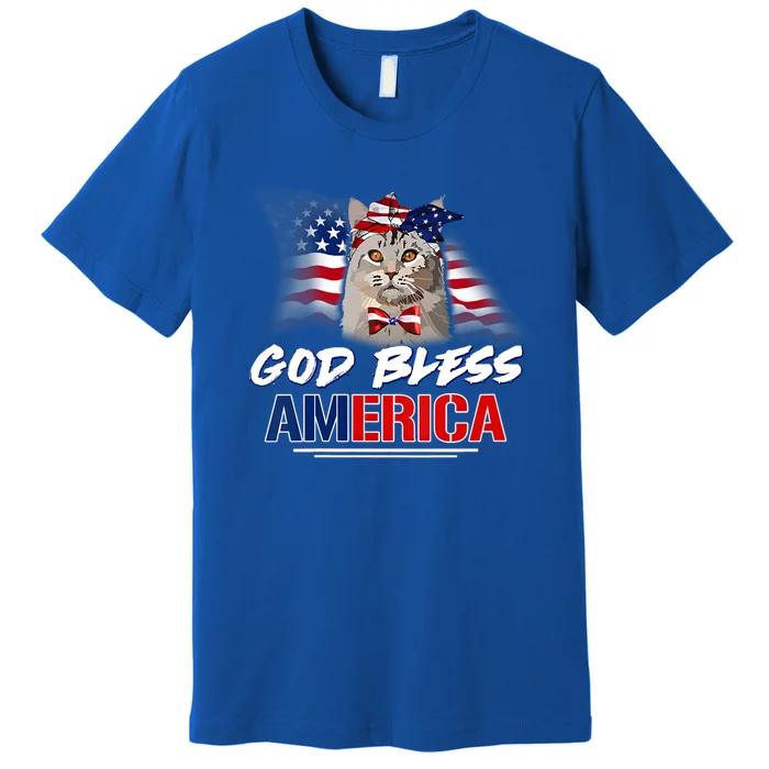 Memorial Day Veterans Day 4th Of July Patriotic Usa Cat Meaningful Gift Premium T-Shirt