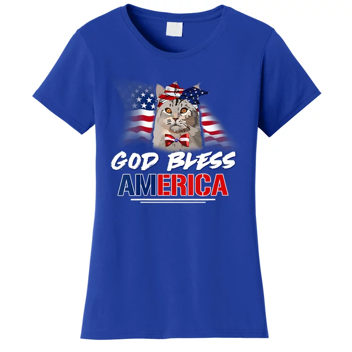 Memorial Day Veterans Day 4th Of July Patriotic Usa Cat Meaningful Gift Women's T-Shirt