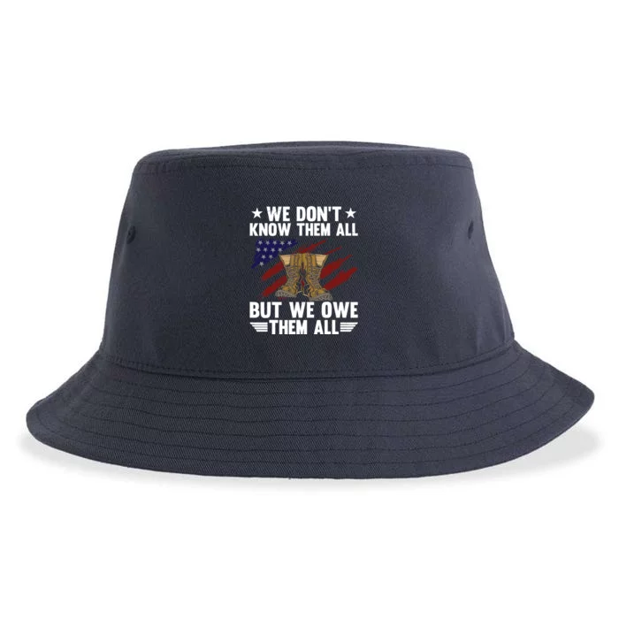 Memorial Day We Owe Them All Patriotic Veteran Sustainable Bucket Hat