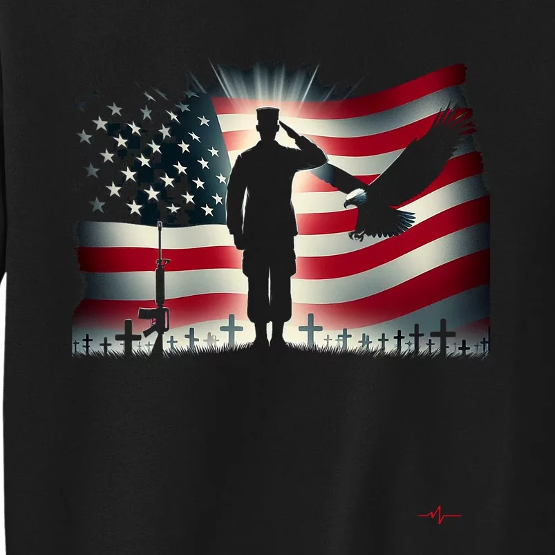 Memorial Day We Will Never Forget Remember The Fallen Flag Tall Sweatshirt