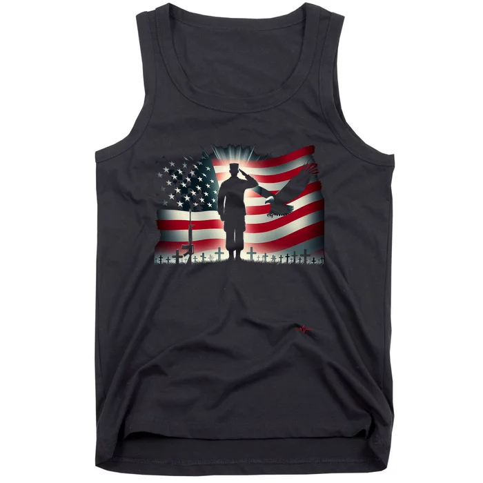 Memorial Day We Will Never Forget Remember The Fallen Flag Tank Top