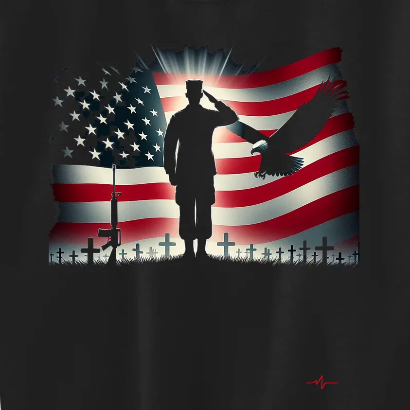 Memorial Day We Will Never Forget Remember The Fallen Flag Kids Sweatshirt