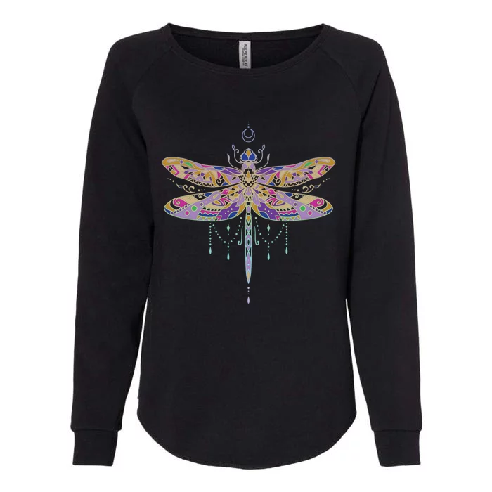 Mandala Design With Dragonfly For Gardener Yoga Instructor Gift Womens California Wash Sweatshirt