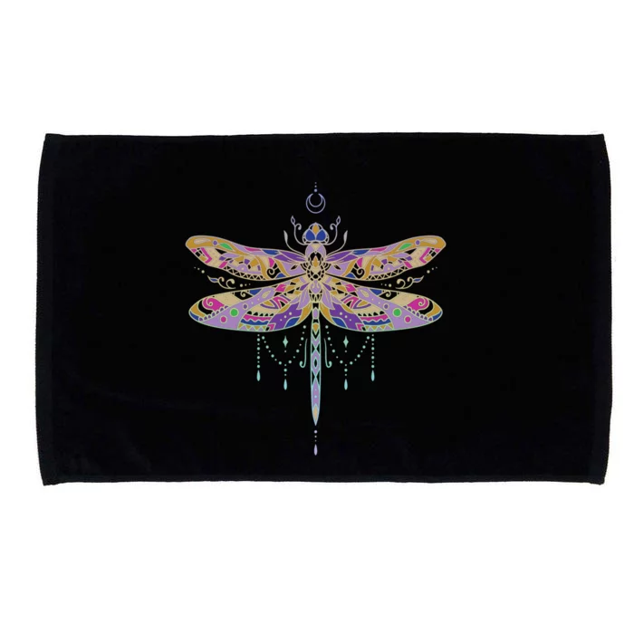 Mandala Design With Dragonfly For Gardener Yoga Instructor Gift Microfiber Hand Towel