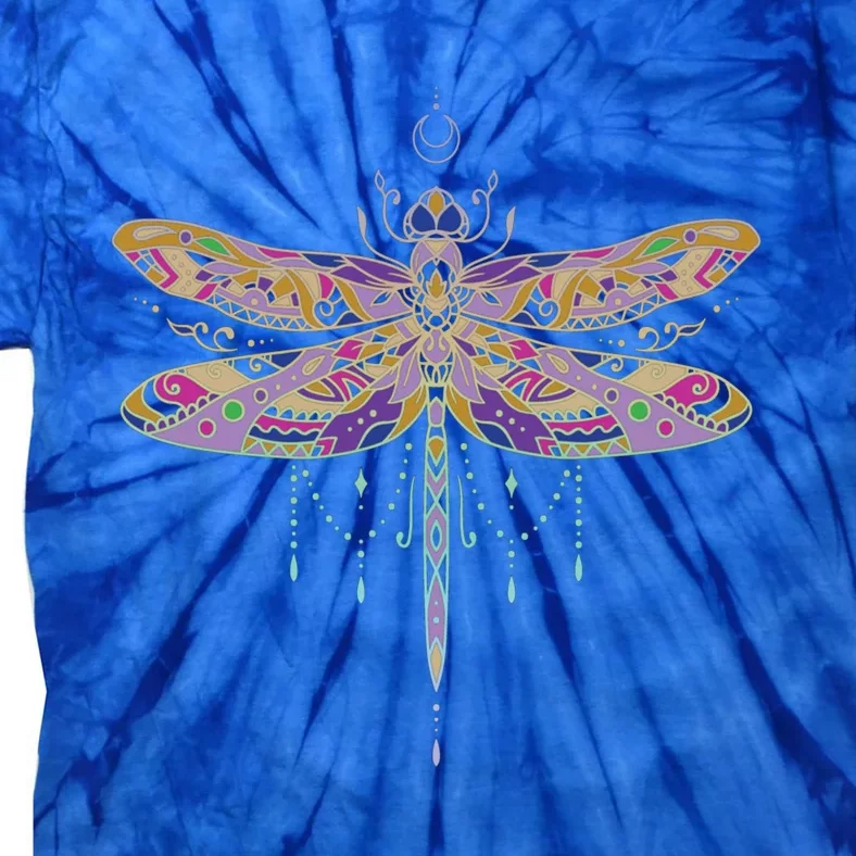 Mandala Design With Dragonfly For Gardener Yoga Instructor Gift Tie-Dye T-Shirt