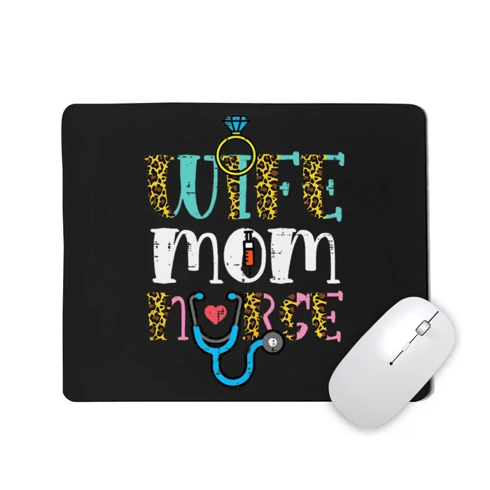 Mothers Day Wife Mom Nurse Scrub Top RN Mama Mommy Mousepad