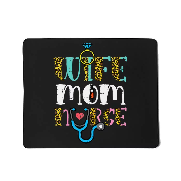 Mothers Day Wife Mom Nurse Scrub Top RN Mama Mommy Mousepad