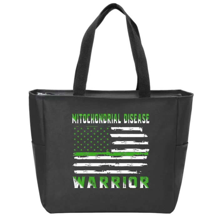 Mitochondrial Disease Warrior USA Flag United States Flag Zip Tote Bag