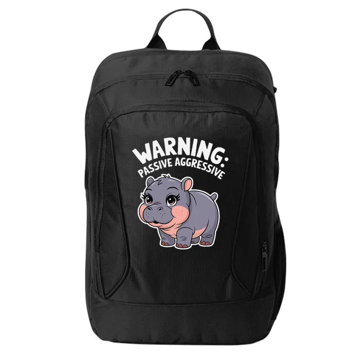 Moo Deng Warning Passive Aggressive Hippo City Backpack