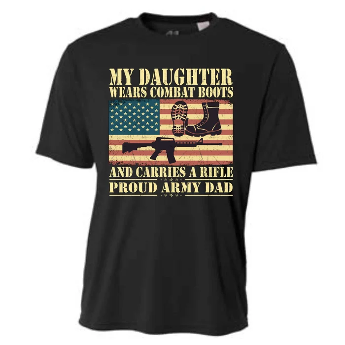 My Daughter Wears Combat Boots Proud Army Dad Father Gift Cooling Performance Crew T-Shirt