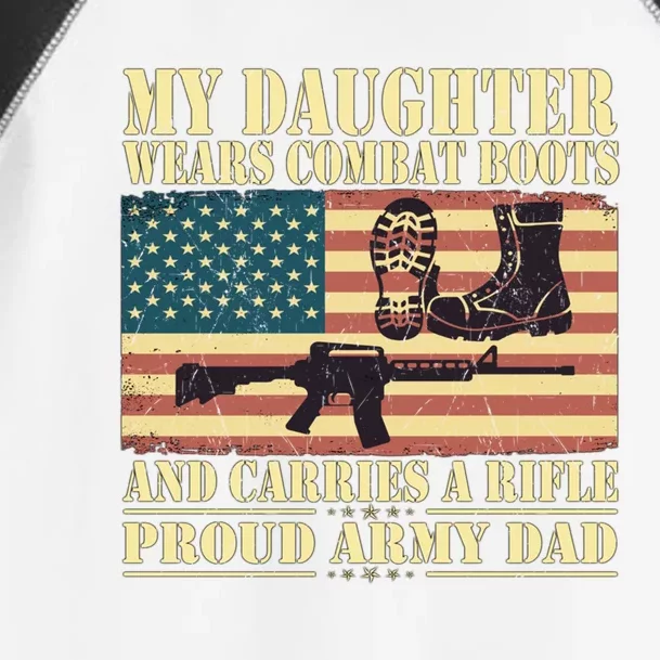 My Daughter Wears Combat Boots Proud Army Dad Father Gift Toddler Fine Jersey T-Shirt