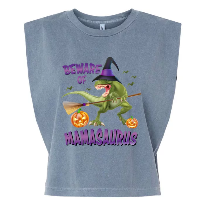 Mamasaurus Dinosaur Witch T Rex For Moms Halloween Party Gift Garment-Dyed Women's Muscle Tee