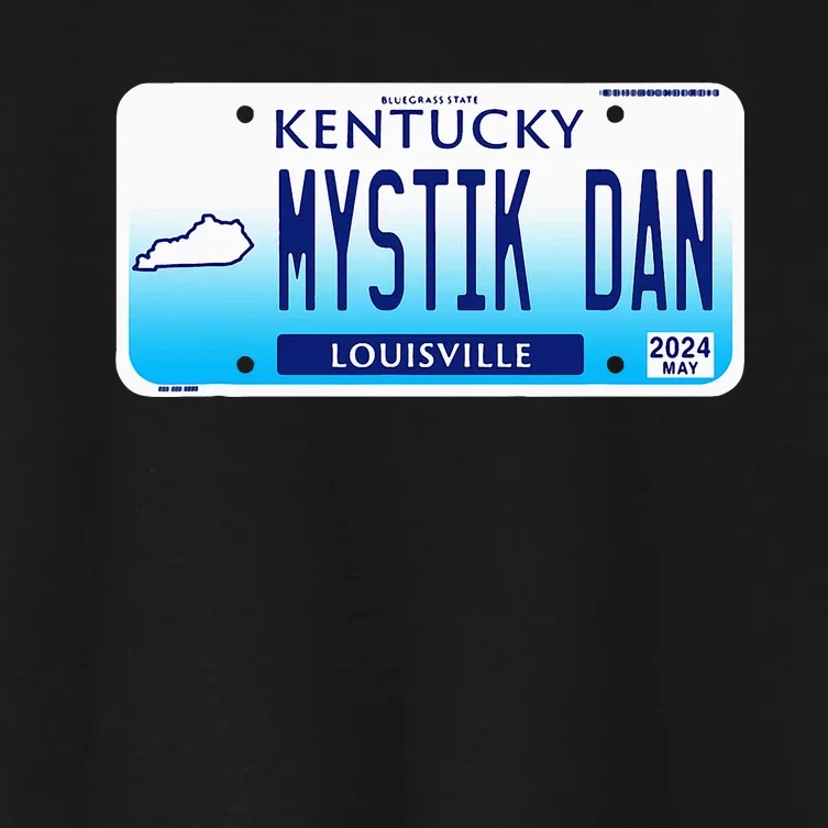 Mystik Dan Winner 2024 Betting License Plate Horse Racing Women's Crop Top Tee