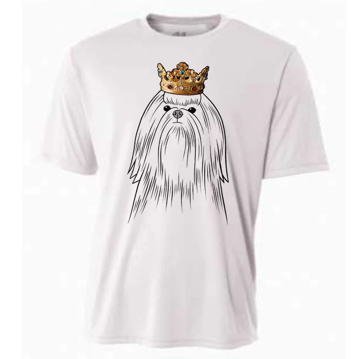 Maltese Dog Wearing Crown Cooling Performance Crew T-Shirt