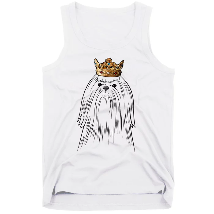 Maltese Dog Wearing Crown Tank Top