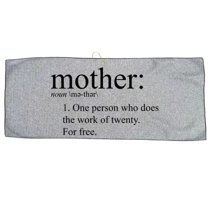 Mother Definition Works For Free Gift For Mom Large Microfiber Waffle Golf Towel