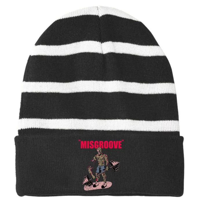 Misgroove Deadlift Weightlifting Bodybuilding Gym Fitness Striped Beanie with Solid Band