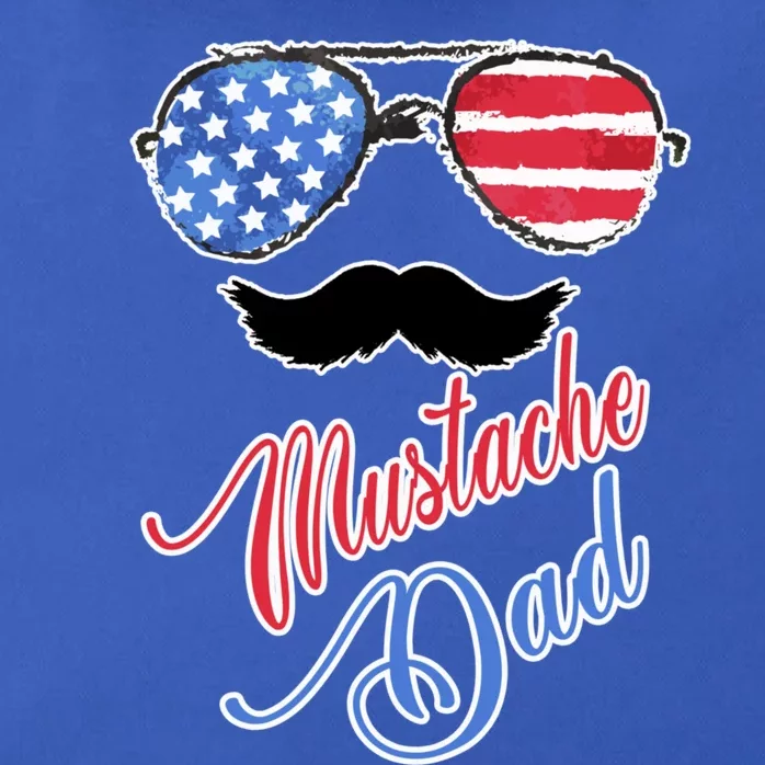 Mustache Dad With American Flag Sunglasses Fathers Day Gift Zip Tote Bag