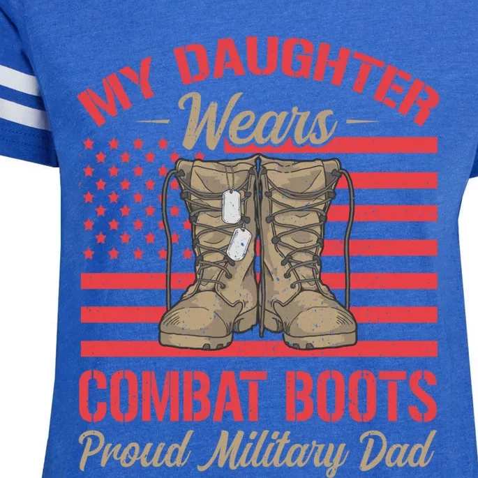 My Daughter Wears Combat Boots Usa Flag Proud Army Dad Meaningful Gift Enza Ladies Jersey Football T-Shirt