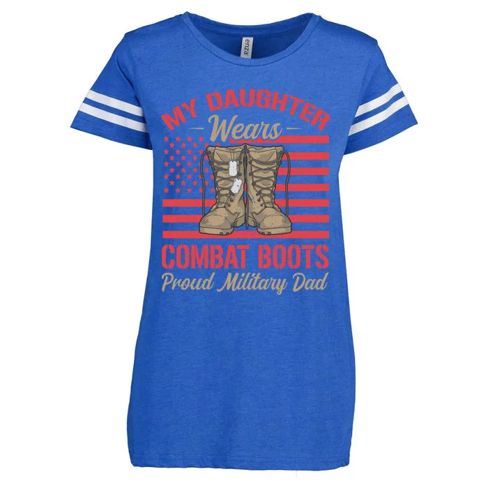 My Daughter Wears Combat Boots Usa Flag Proud Army Dad Meaningful Gift Enza Ladies Jersey Football T-Shirt