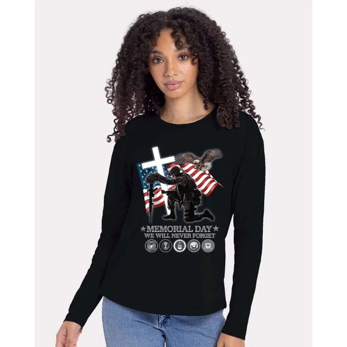 Memorial Day We Will Never Forget Womens Cotton Relaxed Long Sleeve T-Shirt