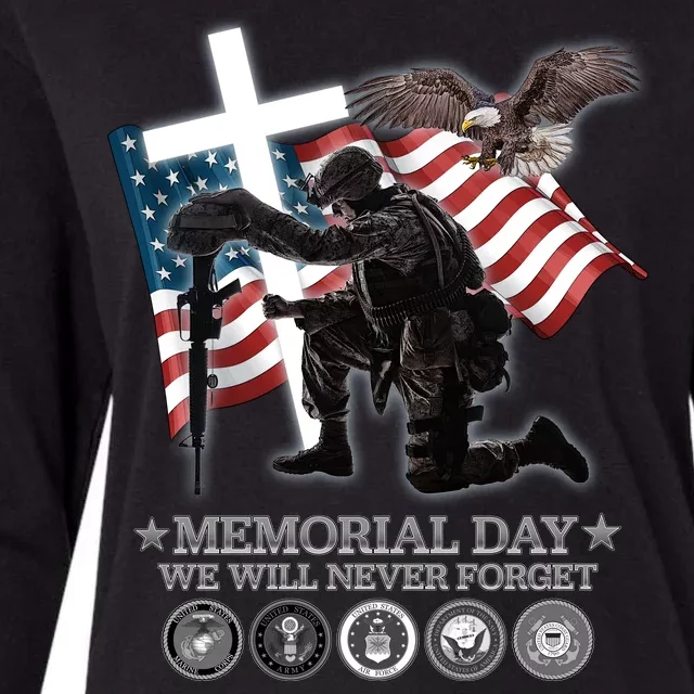 Memorial Day We Will Never Forget Womens Cotton Relaxed Long Sleeve T-Shirt