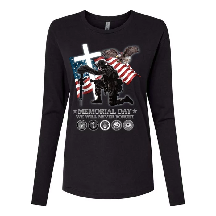 Memorial Day We Will Never Forget Womens Cotton Relaxed Long Sleeve T-Shirt