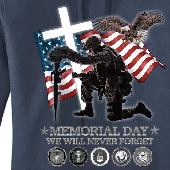 Memorial Day We Will Never Forget Women's Pullover Hoodie