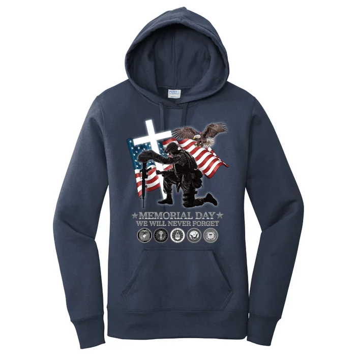 Memorial Day We Will Never Forget Women's Pullover Hoodie