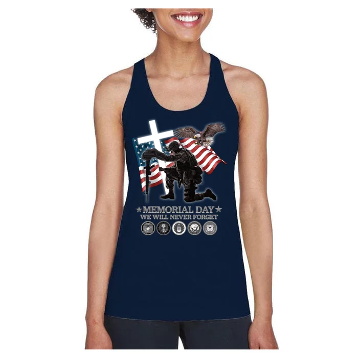 Memorial Day We Will Never Forget Women's Racerback Tank