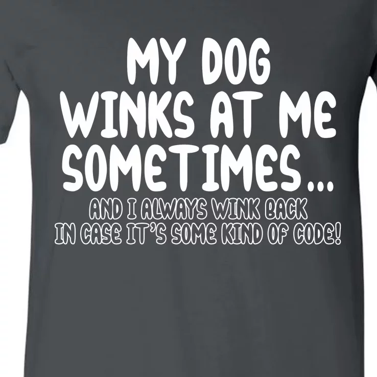 My Dog Winks At Me Funny V-Neck T-Shirt