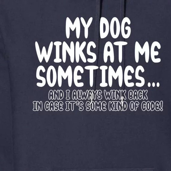 My Dog Winks At Me Funny Premium Hoodie