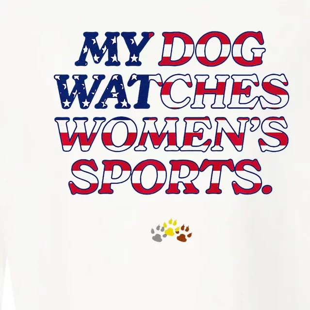 My Dog Watches Women.S Sports Usa Patriotic Stars & Stripes Premium Cropped Pullover Crew