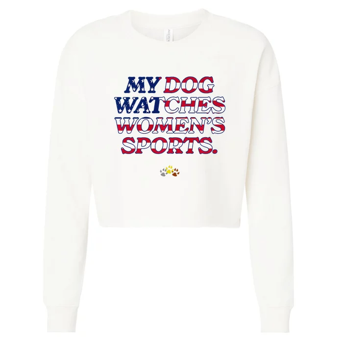 My Dog Watches Women.S Sports Usa Patriotic Stars & Stripes Premium Cropped Pullover Crew