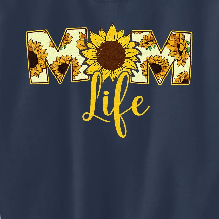 Mothers Day Yellow Sunflower Mom Life Kids Sweatshirt