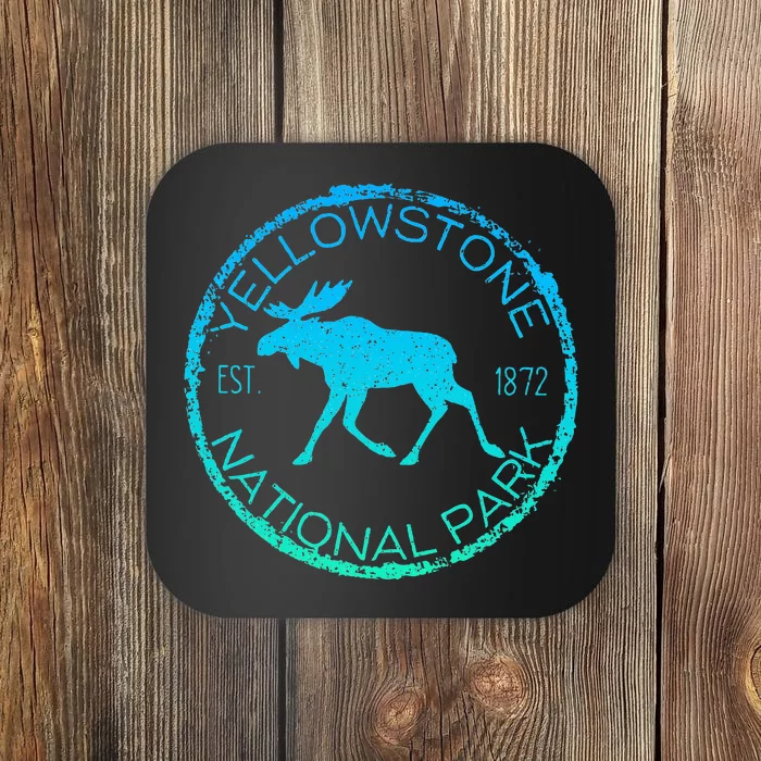 Moose Design Yellowstone National Park Souvenir HikerS Coaster