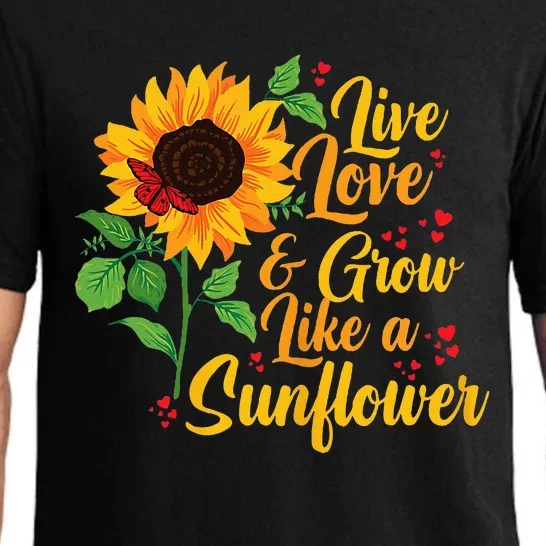 Mothers Day Yellow Sunflower Live Love Grow Like A Sunflower Pajama Set