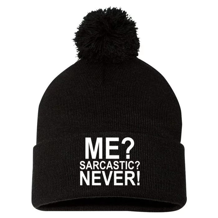 Me Sarcastic Never Funny Pom Pom 12in Knit Beanie