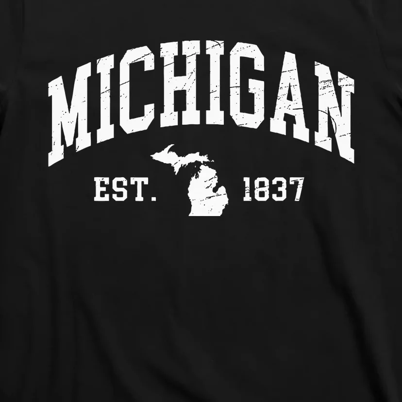 Michigan Est. 1837 Distressed Worn Design Classic T-Shirt