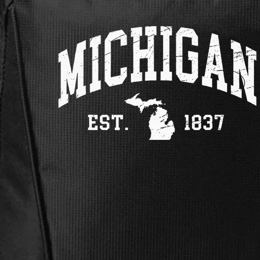 Michigan Est. 1837 Distressed Worn Design Classic City Backpack