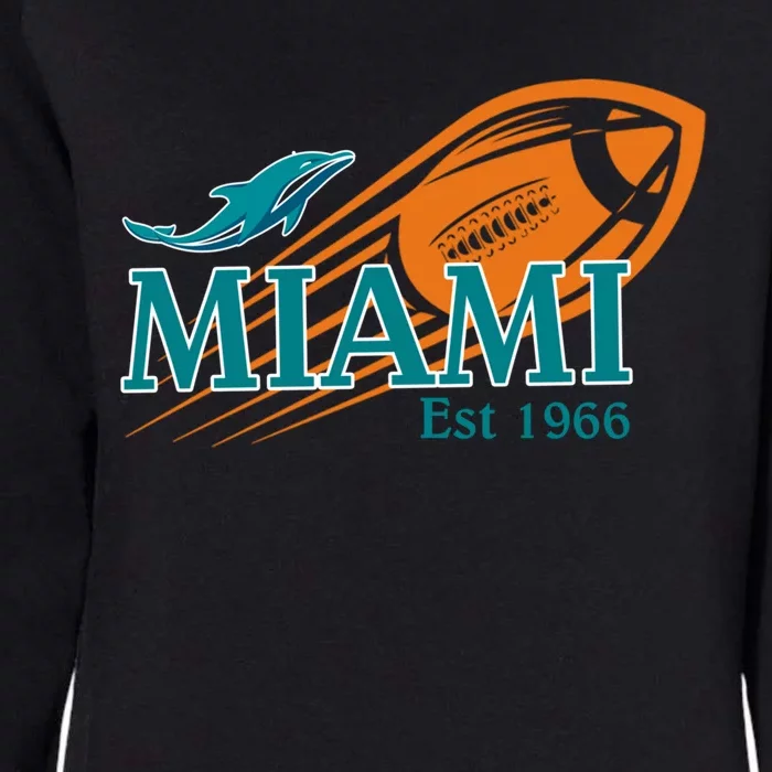 Miami Est 1966 Sports Team Athletic Novelty Dolphin Meaningful Gift Womens California Wash Sweatshirt