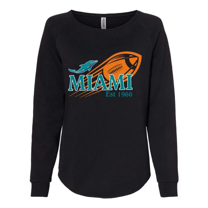 Miami Est 1966 Sports Team Athletic Novelty Dolphin Meaningful Gift Womens California Wash Sweatshirt