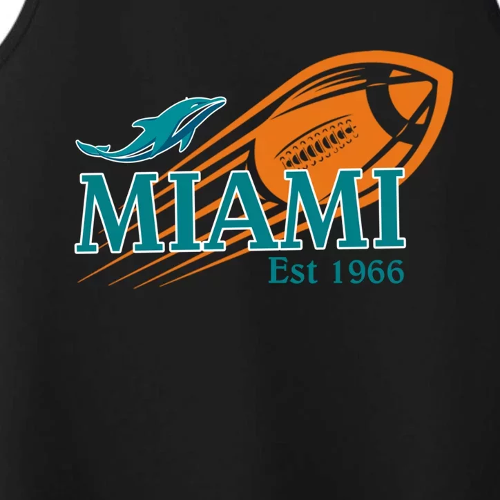 Miami Est 1966 Sports Team Athletic Novelty Dolphin Meaningful Gift Performance Tank