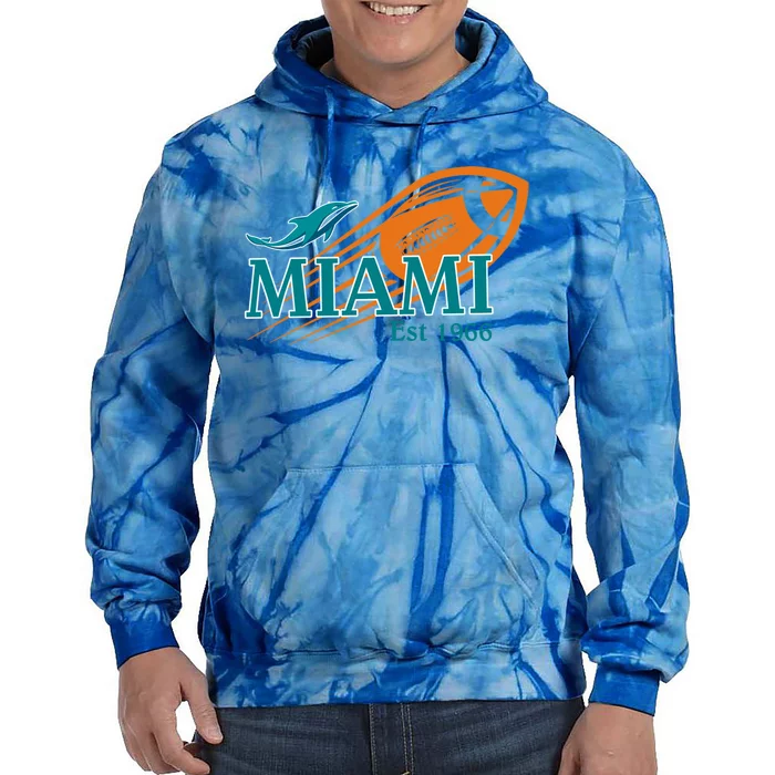 Miami Est 1966 Sports Team Athletic Novelty Dolphin Meaningful Gift Tie Dye Hoodie